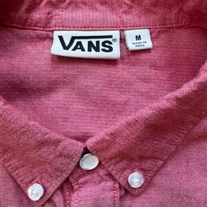 Vans Men's Casual Pink Button Down Shirt